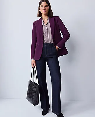 Ann Taylor Fluid Crepe Fitted Long Blazer sold by Ann Taylor product image thumbnail 4