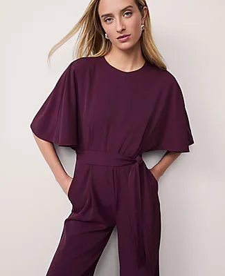 Ann Taylor Petite Belted Crew Neck Jumpsuit sold by Ann Taylor product image thumbnail 3