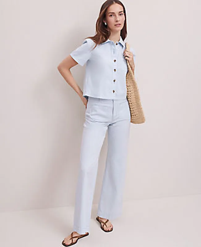 Ann Taylor The Patch Pocket Wide-Leg Jean sold by Ann Taylor