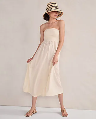 Ann Taylor Haven Well Within Organic Cotton Crinkle Gauze Strapless Dress sold by Ann Taylor
