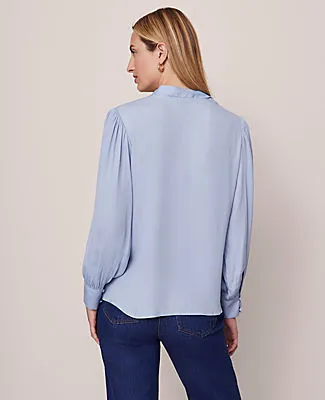 Ann Taylor Petite V-Neck Popover Top sold by Ann Taylor product image thumbnail 2
