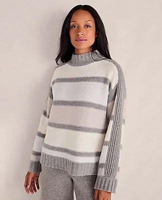 Ann Taylor Haven Well Within Cashmere Striped Mockneck Sweater sold by Ann Taylor