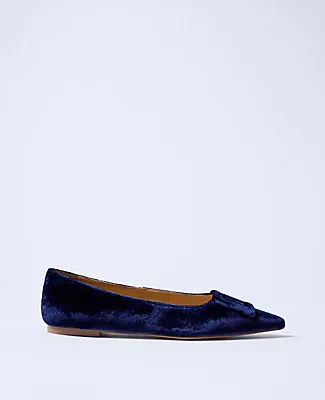 Ann Taylor Velvet Pointy Toe Buckle Flat sold by Ann Taylor