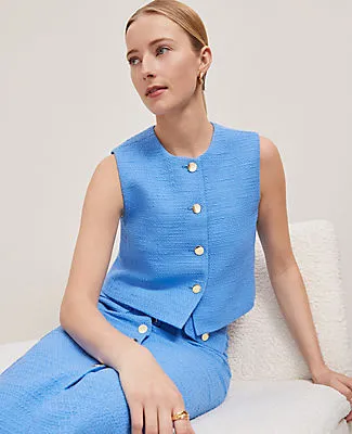Ann Taylor Petite Tweed Cropped Vest sold by Ann Taylor product image thumbnail 3