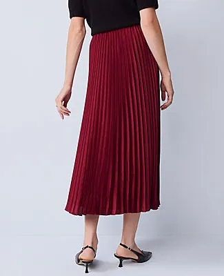 Ann Taylor Satin Pleated Midi Skirt sold by Ann Taylor product image thumbnail 3