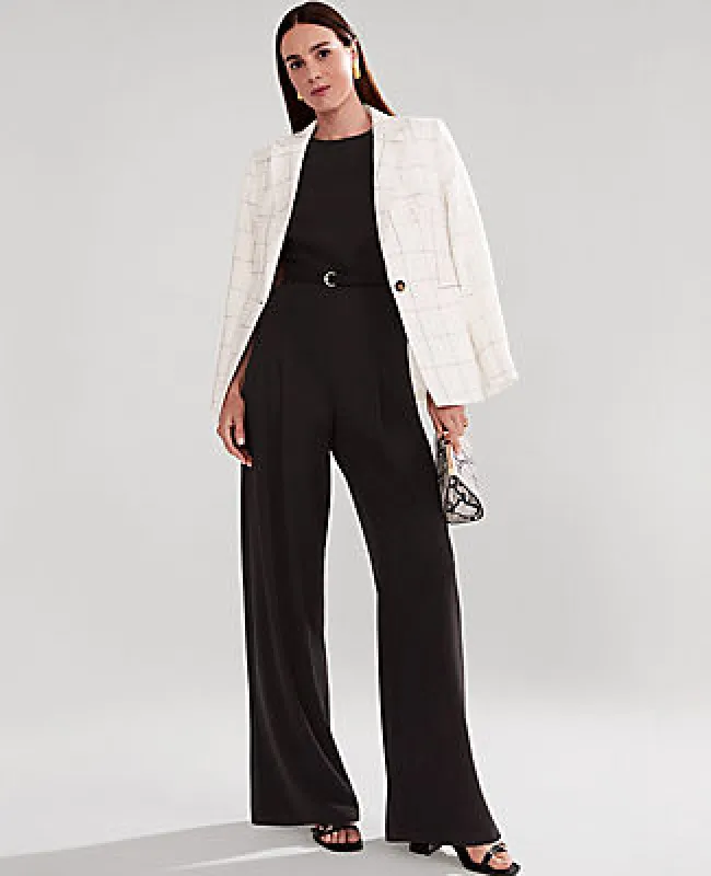 Ann Taylor Petite Belted Crew Neck Jumpsuit sold by Ann Taylor