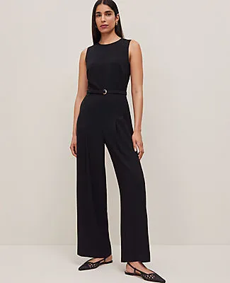 Ann Taylor Petite Belted Crew Neck Jumpsuit sold by Ann Taylor product image thumbnail 2