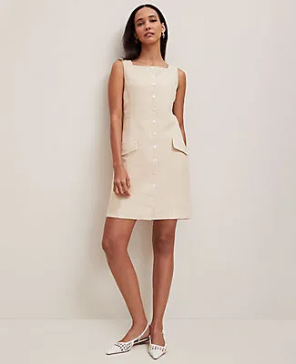 Ann Taylor Square Neck Button-Down Dress sold by Ann Taylor