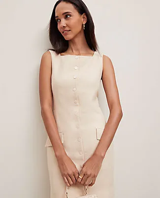 Ann Taylor Square Neck Button-Down Dress sold by Ann Taylor product image thumbnail 3