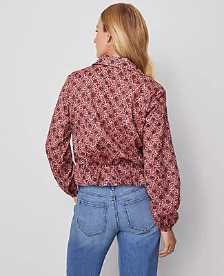 Ann Taylor Weekend Collection Floral Tie Waist Popover Top sold by Ann Taylor product image thumbnail 3