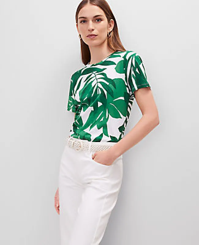 Ann Taylor Petite Floral Crew Neck Tee sold by Ann Taylor