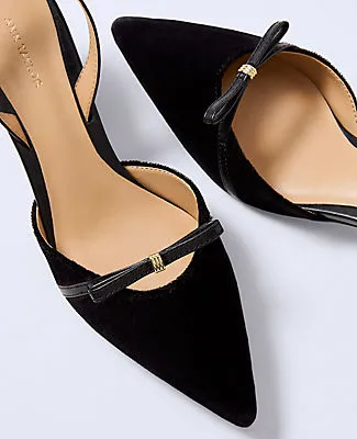 Ann Taylor Velvet Bow Slingback Pumps sold by Ann Taylor product image thumbnail 2