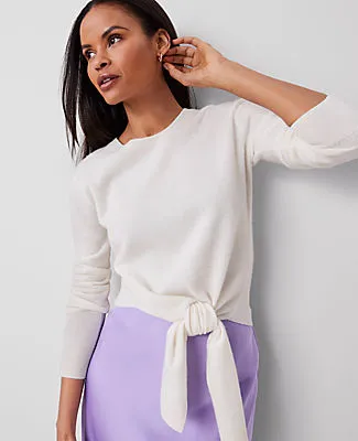 Ann Taylor Cashmere Tie-Waist Sweater sold by Ann Taylor product image thumbnail 3