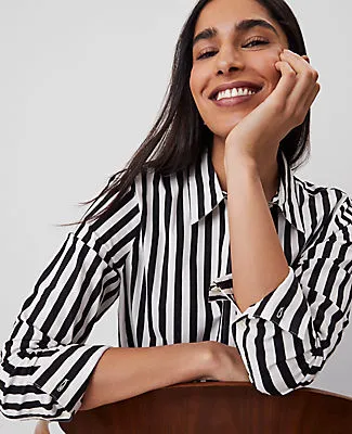 Ann Taylor Striped Relaxed Perfect Shirt sold by Ann Taylor product image thumbnail 3