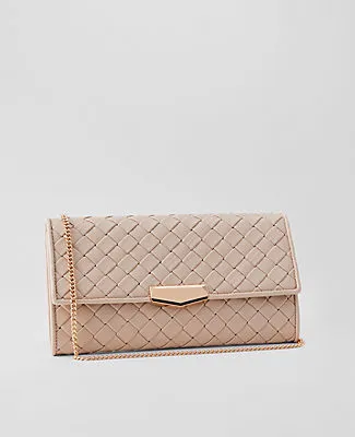 Ann Taylor Woven Faux Leather Clutch sold by Ann Taylor