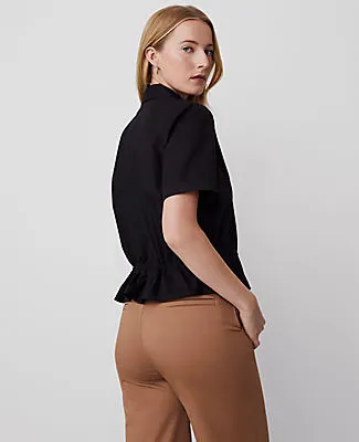 Ann Taylor Weekend Collection Tie-Waist Peplum Shirt sold by Ann Taylor product image thumbnail 2
