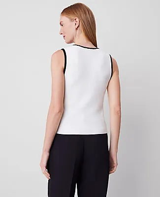 Ann Taylor Contrast Ribbed Sweater Vest sold by Ann Taylor product image thumbnail 2