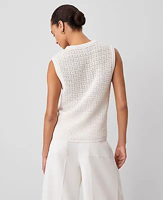 Ann Taylor Weekend Collection Open-Stitch Sweater Shell Top sold by Ann Taylor product image thumbnail 3