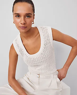 Ann Taylor Weekend Collection Open-Stitch Sweater Shell Top sold by Ann Taylor product image thumbnail 4