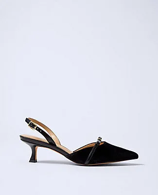 Ann Taylor Velvet Bow Slingback Pumps sold by Ann Taylor