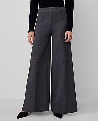 Ann Taylor The Petite Dramatic Wide-Leg Pant in Heather Ponte sold by Ann Taylor product image thumbnail 2