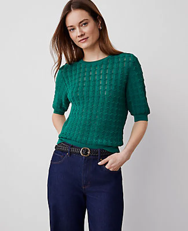 Ann Taylor Wavy Stitch Wedge Sweater made by Ann Taylor