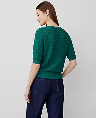 Ann Taylor Wavy Stitch Wedge Sweater sold by Ann Taylor product image thumbnail 2