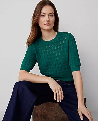 Ann Taylor Wavy Stitch Wedge Sweater sold by Ann Taylor product image thumbnail 3