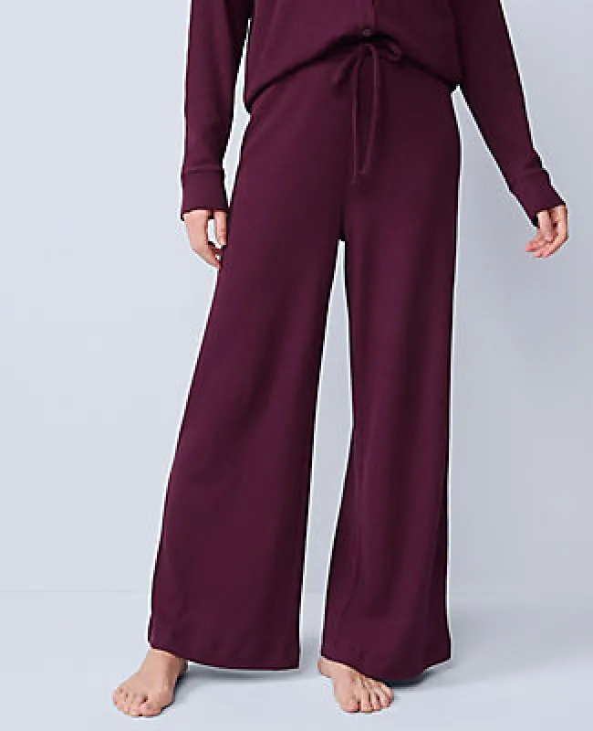 Ann Taylor Waffle Wide Leg Lounge Pants sold by Ann Taylor