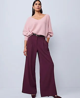 Ann Taylor The Pleated Wide Leg Pant in Bi-Stretch sold by Ann Taylor product image thumbnail 2