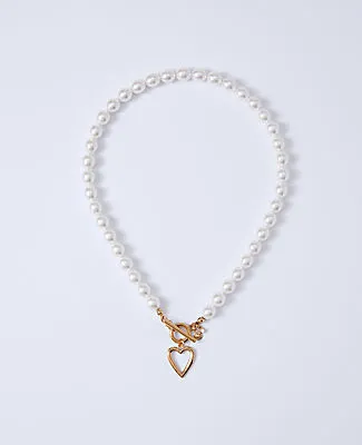 Ann Taylor Pearl Heart Pendant Necklace sold by Ann Taylor