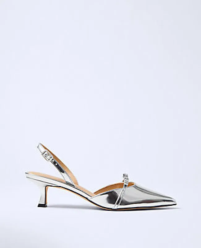 Ann Taylor Metallic Leather Slingback Pump sold by Ann Taylor