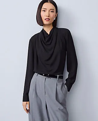 Ann Taylor Mixed Media Cowl Neck Blouse sold by Ann Taylor
