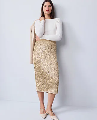 Ann Taylor Sequin Column Midi Skirt sold by Ann Taylor