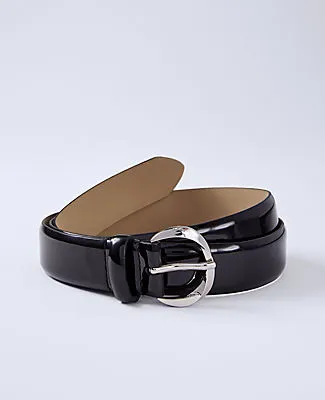 Ann Taylor Patent Twisted Buckle Belt sold by Ann Taylor