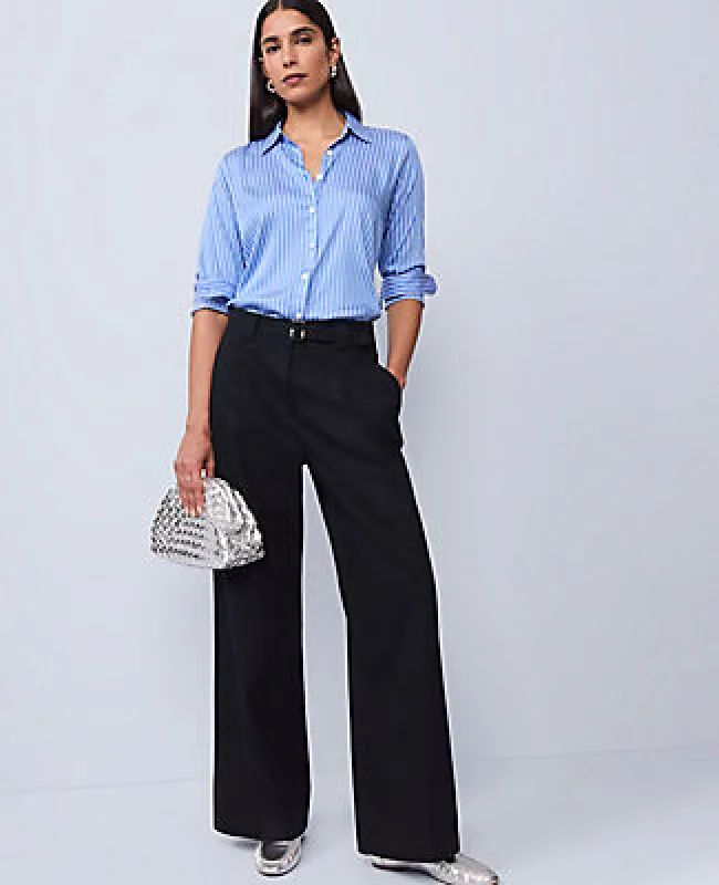 Ann Taylor The Petite Belted Wide-Leg Pant sold by Ann Taylor