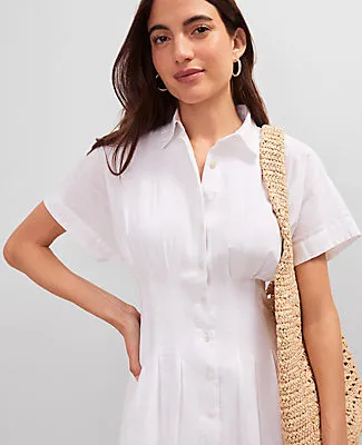 Ann Taylor Petite Weekend Collection Pleated Midi Pocket Shirtdress sold by Ann Taylor product image thumbnail 3