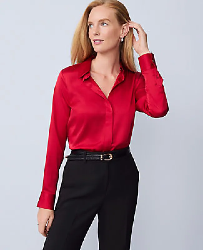 Ann Taylor Satin Essential Shirt sold by Ann Taylor