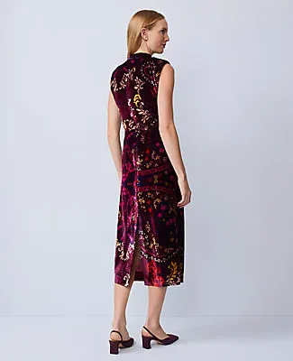 Ann Taylor Petite Paisley Velvet Midi Dress sold by Ann Taylor product image thumbnail 3