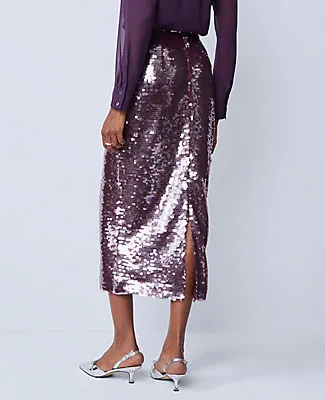 Ann Taylor Petite Sequin Column Midi Skirt sold by Ann Taylor product image thumbnail 3