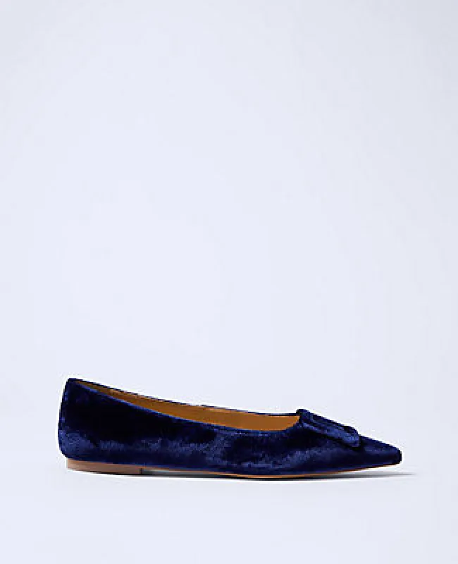 Ann Taylor Velvet Pointy Toe Buckle Flat sold by Ann Taylor