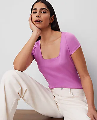 Ann Taylor Square Neck Tee sold by Ann Taylor product image thumbnail 3