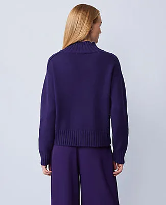 Ann Taylor Ribbed Mock Neck Sweater sold by Ann Taylor product image thumbnail 2
