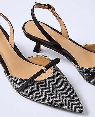 Ann Taylor Herringbone Slingback Pump sold by Ann Taylor product image thumbnail 2