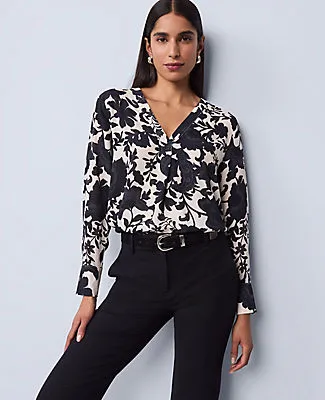 Ann Taylor Petite Floral Mixed Media Top sold by Ann Taylor