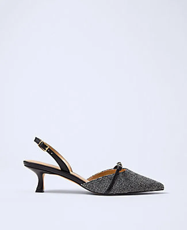 Ann Taylor Herringbone Slingback Pump sold by Ann Taylor