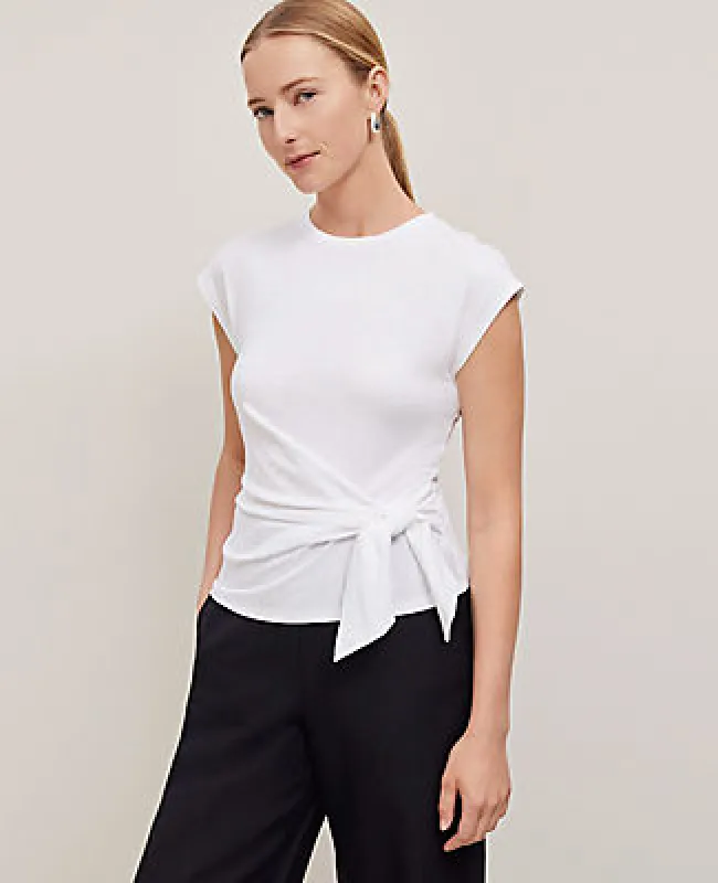 Ann Taylor Tie Waist Tee sold by Ann Taylor
