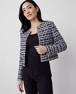 Ann Taylor Petite Striped Tweed Cropped Jacket sold by Ann Taylor product image thumbnail 2