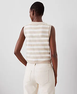 Ann Taylor Petite Striped V-Neck Vest sold by Ann Taylor product image thumbnail 2