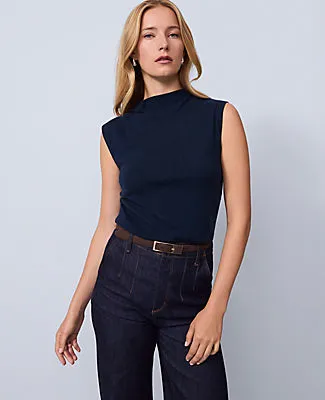 Ann Taylor Pleated Shoulder Sweater Top sold by Ann Taylor